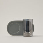Dallaty grey and black glass and porcelain tea cups set 12 pcs image number 2