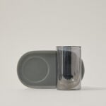 Dallaty grey and black glass and porcelain tea cups set 12 pcs image number 2