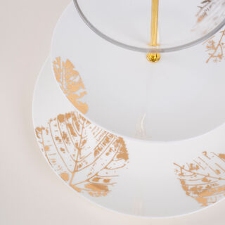 La Mesa white porcelain/glass 3 tiered cake plate