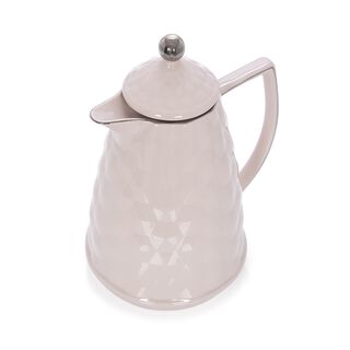 Dallaty Porcelain Vacuum Flask L:30Cm White Color With Silver Rim