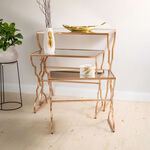 Side Table Set Of 3 Metal Gold image number 0