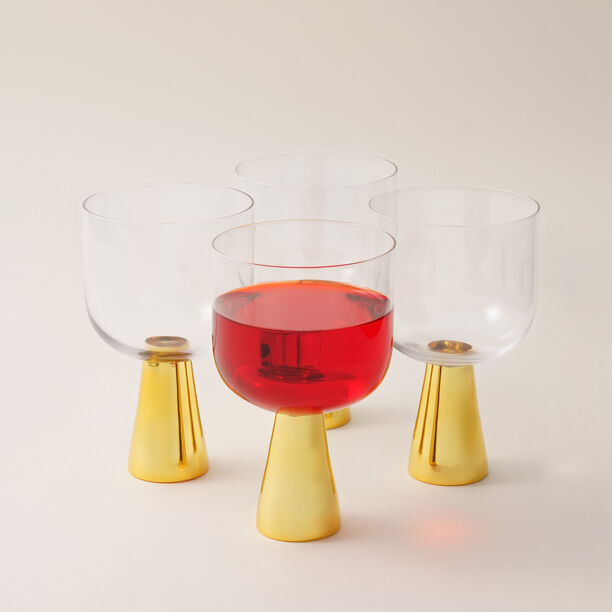 La Mesa 4 pcs wider juice glass gold bottom 9*9*14.8 cm image number 2