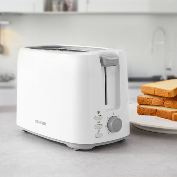 2 slots Sencor white electric toaster 750 W image number 1