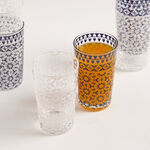 Bahja blue glass 6 pcs tea cup set image number 5