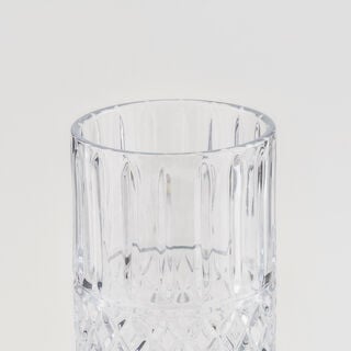 هومز فازة زجاج فضي بنقشة ماسية 14*14*27.6 سم