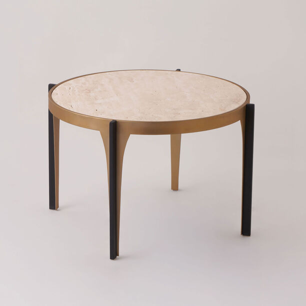 هومز طاولة قهوة بسطح رخام، بني 69*69*44 سم image number 0