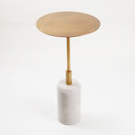 Homez Marble Side Table, Beige 31*53 Cm image number 0