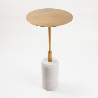 Homez Marble Side Table, Beige 31*53 Cm