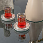 Dallaty white porcelain and glass tea cups set 12 pcs image number 1