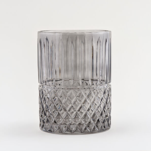 Homez glass diamond trash bin 18*18*26cm, grey image number 0