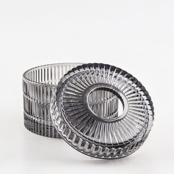 علبة مناديل هومز زجاج رمادي فاتح 16*16*11 سم image number 2