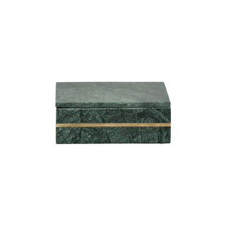 Green Marble Rectangle Box With Brass Inlay