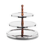 Mode 3 Tier Round Serving Stand Wood Handle image number 0