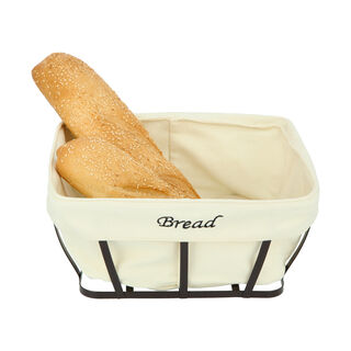 Alberto Metal Square Bread Basket Coffee Color