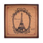 Square Serving Tray With Cork Printing 35X35Cm Paris image number 1