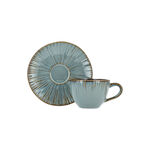 Green porcelain English coffee cups set 8 pcs image number 1