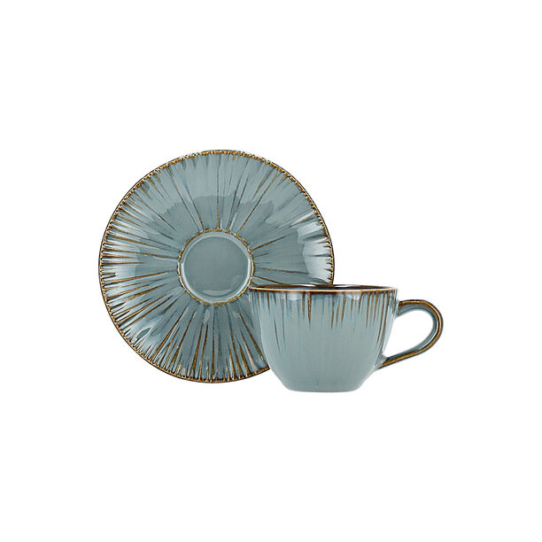 Green porcelain English coffee cups set 8 pcs image number 1