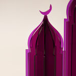 Lucerna Accent Acrylic Ramadan Decorative Piece, Purple 8.5*8.5*25Cm image number 1