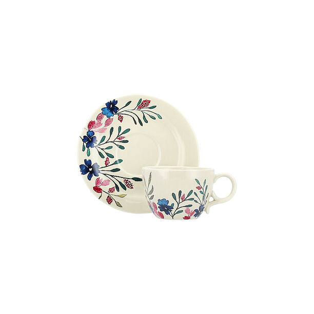 Off white stoneware English coffee cups set 8 pcs image number 1