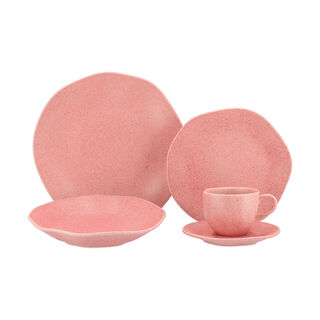 Ryo pink porcelain 20 pc dinner set Oxford collection