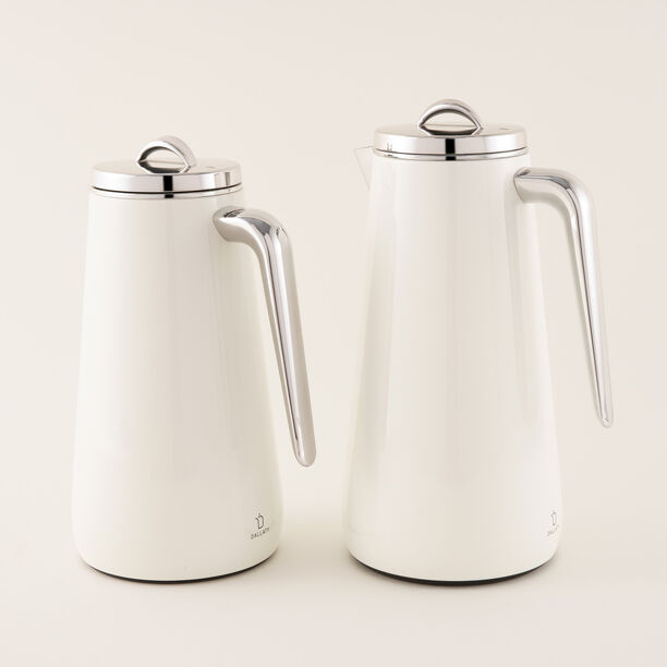 Dallaty 2 Pieces Thermos Set White Stainless Stee, 1L & 1.3 L image number 0