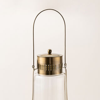 Homez gold metal lantern 24*24*72 cm