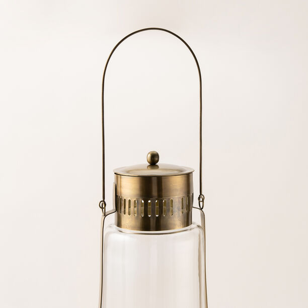 Homez gold metal lantern 24*24*72 cm image number 2