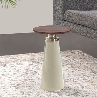 Drinktable Glass Base White Gold Brass Top 30 *51 cm