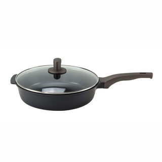 Alberto Cast Ceramic Deep Fry Pan With Glass Lid 30Cm
