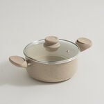 Alberto aluminum cooking pot with glass lid 5.0L, cream image number 0