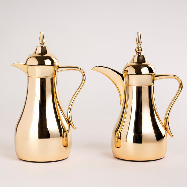 Dallety 2 Pieces Steel Vacuum Flask Set Gold image number 1