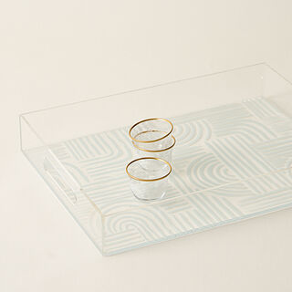 Dallaty Acrylic Tray With Frosted Pattern 40*30*6H cm