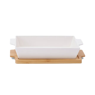 Rectangular Plate With Bamboo