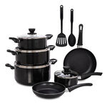 Alberto Non Stick Cookware Set 12 Pieces Black image number 1