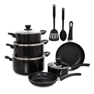 Alberto Non Stick Cookware Set 12 Pieces Black