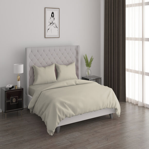 Cottage 3pcs cotton duvet cover 260*200cm 200 thread count creamy image number 0