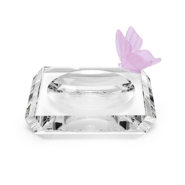 Ashtray Square With Crystal Butterfly Pink  image number 0