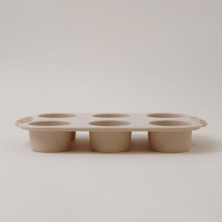 Alberto silicone muffin cake mould, 6 cups 29.8*18*3.9cm, cream
