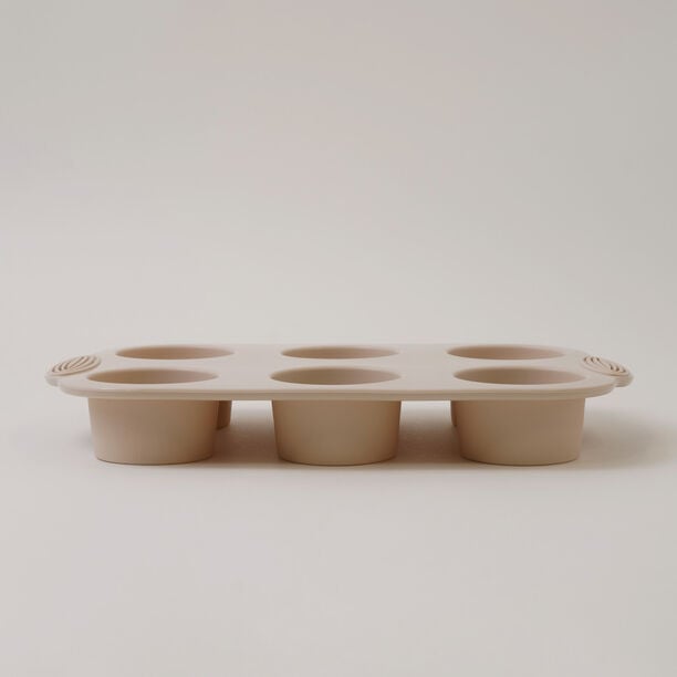 Alberto silicone muffin cake mould, 6 cups 29.8*18*3.9cm, cream image number 0