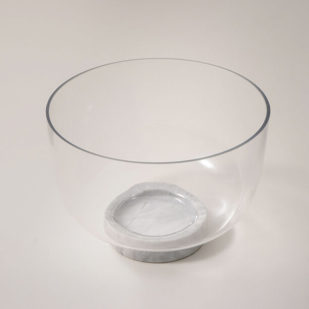 La Mesa glass bowl with marble base 16*16*12cm image number 0