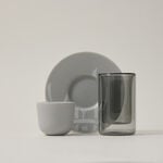 Dallaty grey porcelain and glass Tea and coffee cups set 18 pcs image number 0