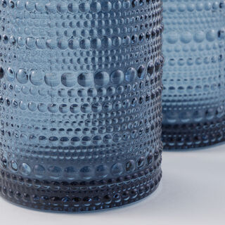 La Mesa 4 Pcs Highball Glass Set, Dark Blue 7.5*7.5*12.5 Cm