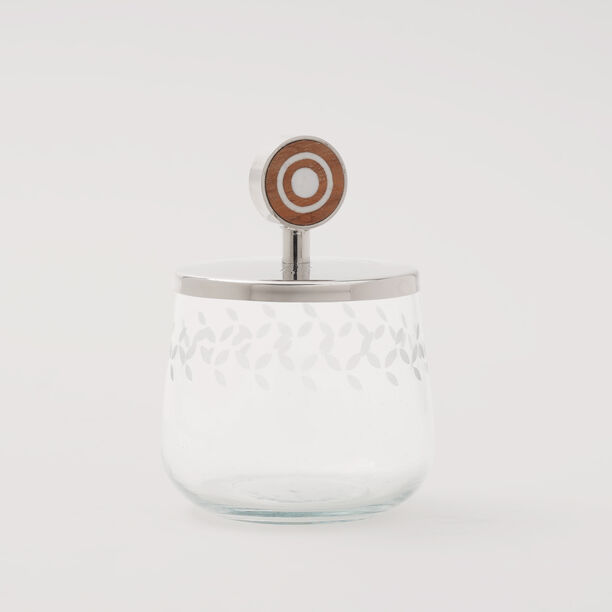 Pearl Collection Dallaty Sugar Pot Glass & Aluminum, silver 8.5*8.5*12cm image number 0