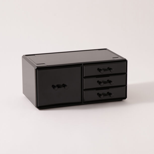 هومز منظم مستحضرات تجميل بلاستيك، أسود 23.8*15.3*10.8 سم image number 1