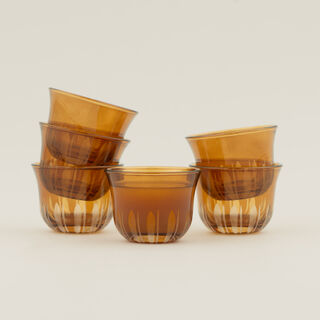 Dallaty 6pcs arabic coffee cup set, brown