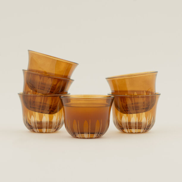 Dallaty 6pcs arabic coffee cup set, brown image number 0