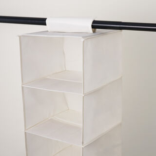 هومز منظم ملابس حقيبة تعليق 4 طبقات من البوليستر، بيج 62*32*26 سم