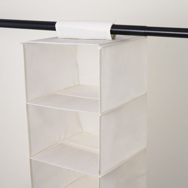 هومز منظم ملابس حقيبة تعليق 4 طبقات من البوليستر، بيج 62*32*26 سم image number 2