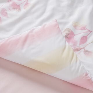 Cottage Microfiber Twin Comforter 4 Pcs Set, White/Pink, 220*160Cm