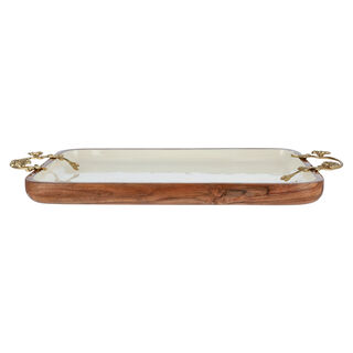 Serving Tray Gold Floral